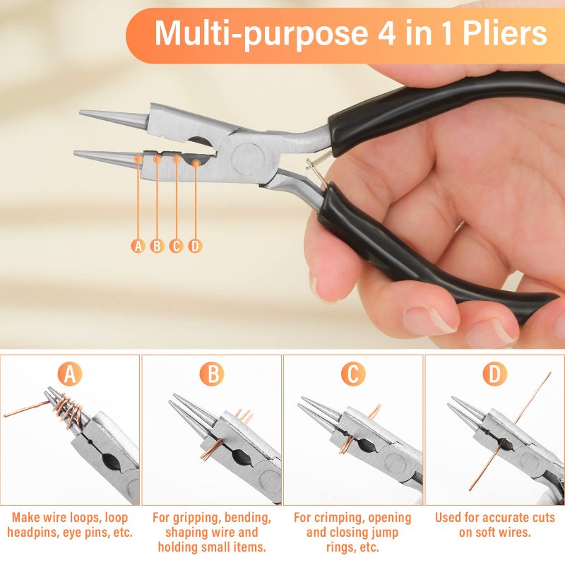 Modacraft 18 Gauge Copper Wire for Jewelry Making with 4 in 1 Plier, 65Ft/1mm Craft Beading Pure Bare Copper Wire for Jewelry Making Supplies and Crafting - Image 4