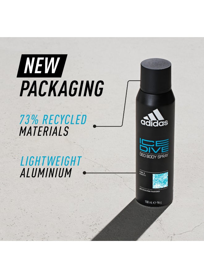 Adidas Ice Dive Deodorant Body Spray Set 150ml - Image 3