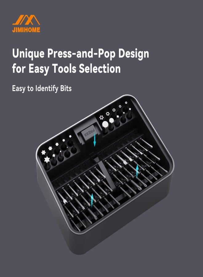 JIMIHOME 100 Pieces Precision Screwdriver Set with Ratchet and Tweezers Magnetic Screwdriver Kit Desktop Mini Tool Station 100-Piece with Bits for Electronics PC Laptop Tablet Repair Household Tool - Image 3