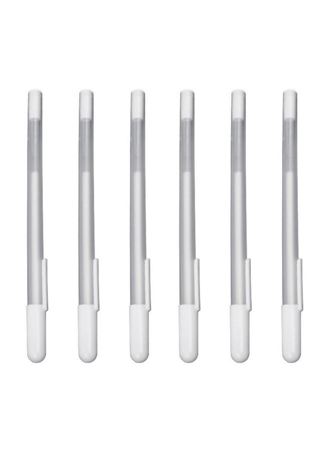 minkissy 6Pcs Eyebrow Mapping Pencil - White Eyebrow Pen White Microblading Pen Markers For Skin Makeup Position Mapping Mark Tools Brow Mapping Pen (White)  - Image 1