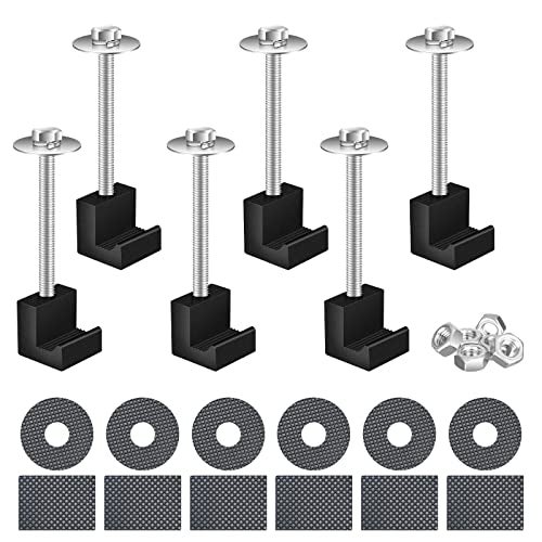 ONAGAD Truck Tool Box Mounting Kit No Drill, Upgraded Pickup Truck Bed Tool Box Tie Downs, Aluminum Alloy J Hook Crossover Toolbox Clamps (Pack of 6, Black) - Image 1