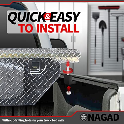 ONAGAD Truck Tool Box Mounting Kit No Drill, Upgraded Pickup Truck Bed Tool Box Tie Downs, Aluminum Alloy J Hook Crossover Toolbox Clamps (Pack of 6, Black) - Image 4
