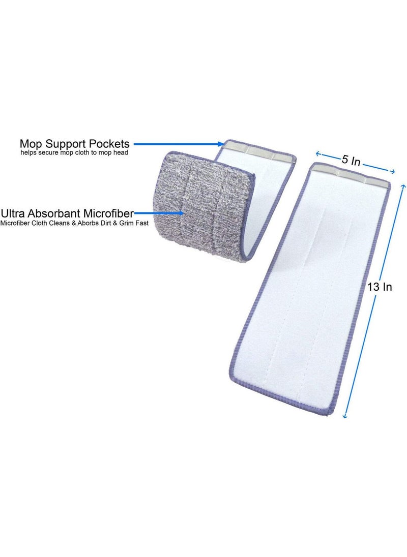 Arabest - Bulletproof Universal Microfiber Spray Mop Replacement Head for Wet/Dry Mop Floor Cleaning Pads Compatible with most 11”-13” hook and loop (velcro) flat mops. (5-pack) - Image 1