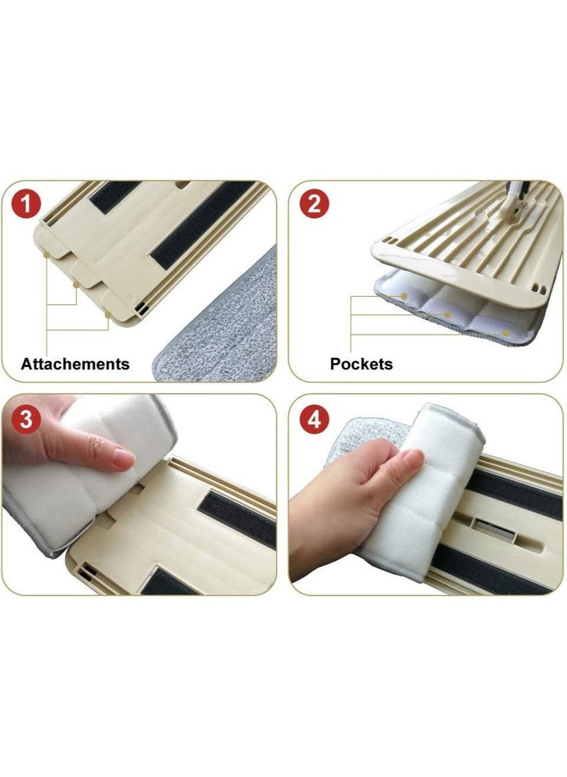 Arabest - Bulletproof Universal Microfiber Spray Mop Replacement Head for Wet/Dry Mop Floor Cleaning Pads Compatible with most 11”-13” hook and loop (velcro) flat mops. (5-pack) - Image 1