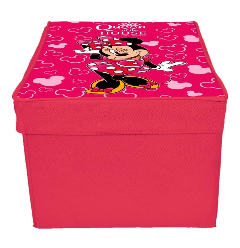 Kuber Industries Kuber Industries Disney Minnie Printed Flodable Storage Box/Organizer For Toys, Cloths And Books With Lid & Handle (Pink)-HS43KUBMART26579  - Image 3