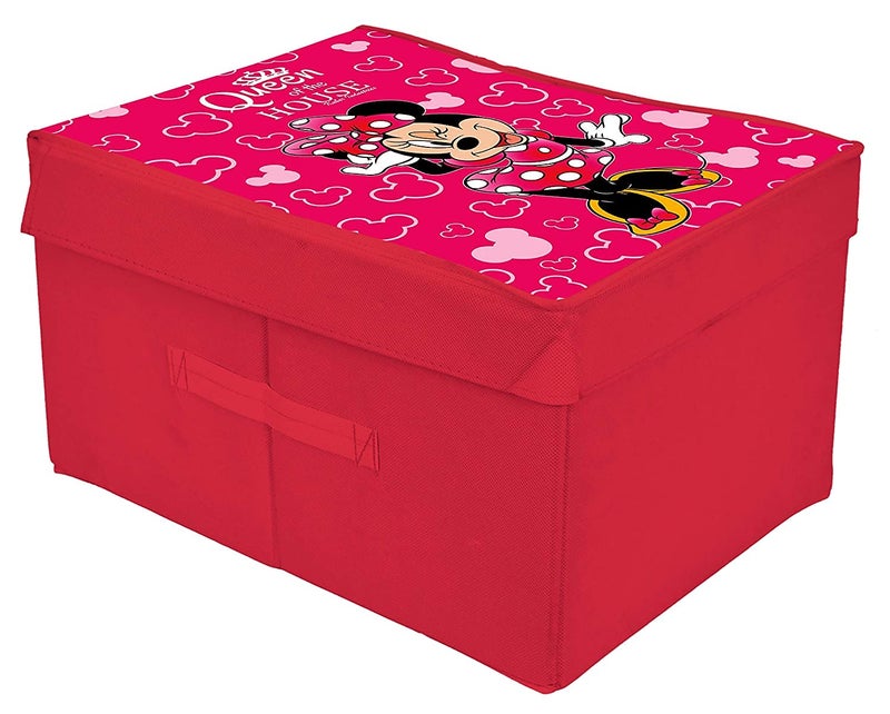 Kuber Industries Kuber Industries Disney Minnie Printed Flodable Storage Box/Organizer For Toys, Cloths And Books With Lid & Handle (Pink)-HS43KUBMART26579  - Image 1