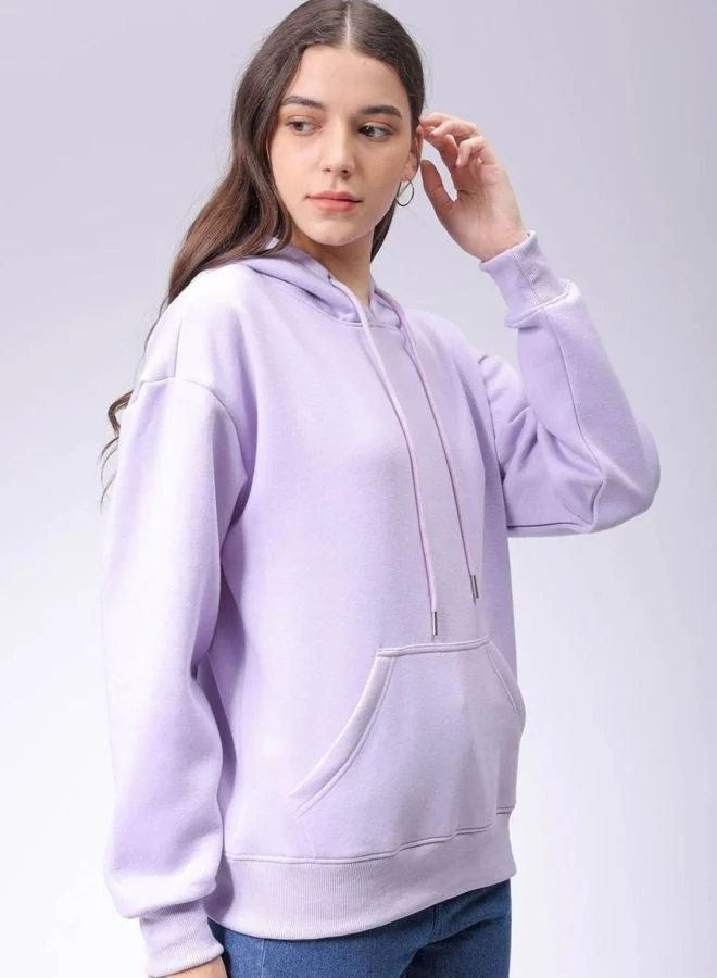 Freehand  Women Boxy Fit Graphic Printed Hooded Neck Long Sleeve Hooded Sweatshirt for Women | Best Price UAE
