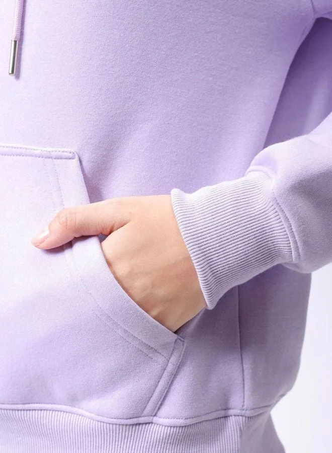 Freehand  Women Boxy Fit Graphic Printed Hooded Neck Long Sleeve Hooded Sweatshirt for Women | Best Price UAE