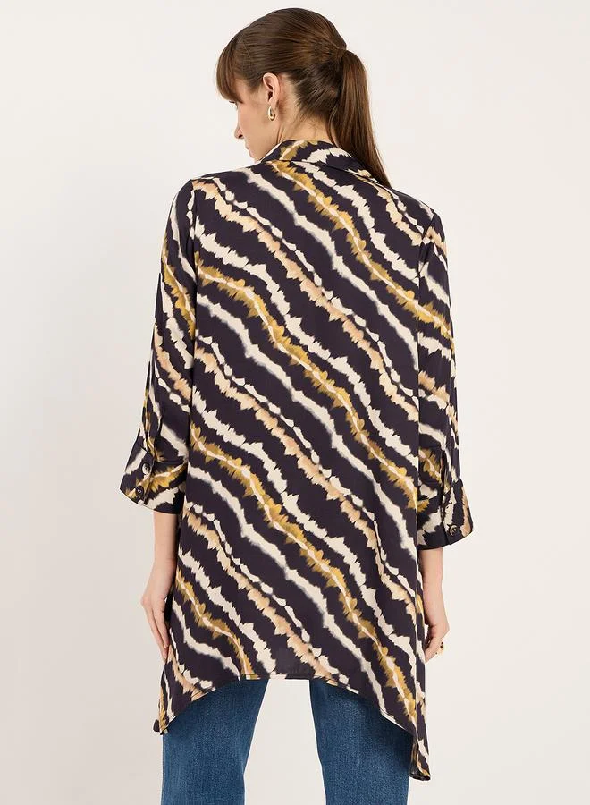 Femmella Femmella Tie and Dye Print Asymmetric Hem Tunic
