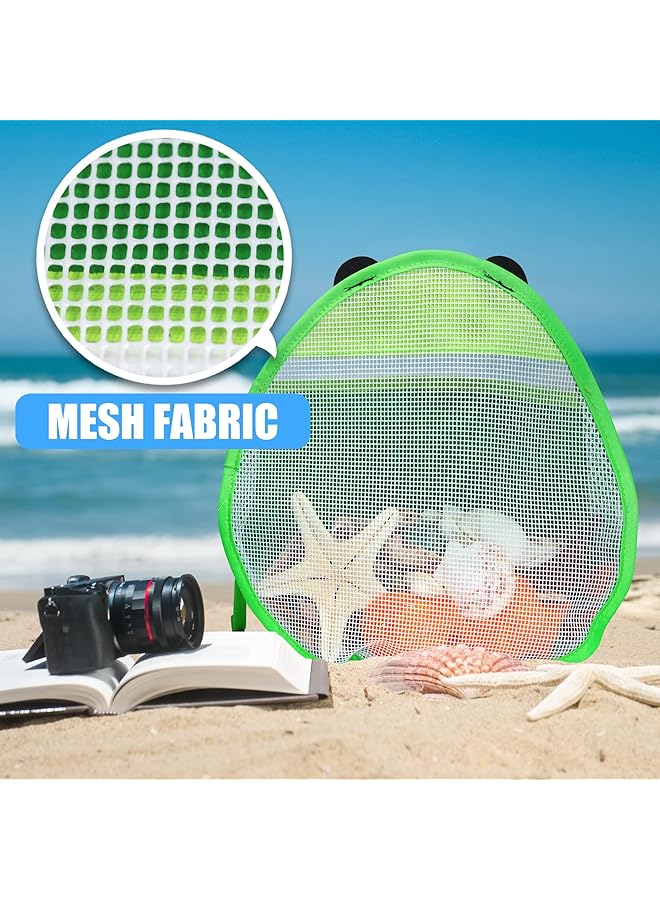 Excefore Seashell Bags For Kids Beach Mesh Shell Bag Beach Bag For Kids With Adjustable Carrying Straps For Storage Shell Collecting Fruit Vegetable Snacks Or Toys - Image 2