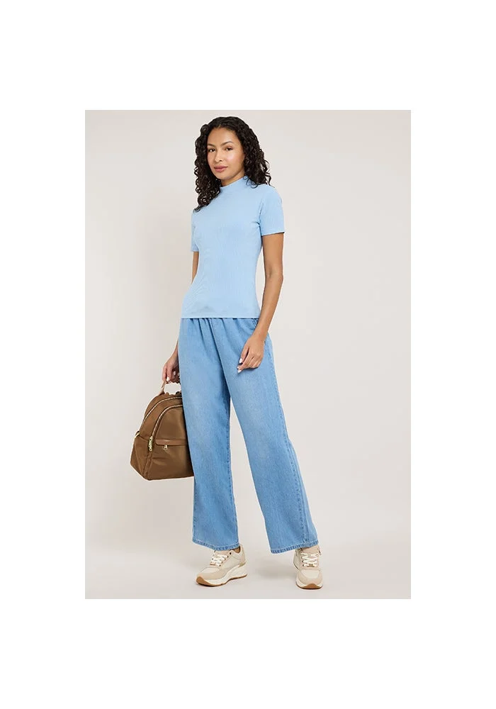 R&b  Washed Denim Pants with Drawstring Waist for Women | Best Price UAE