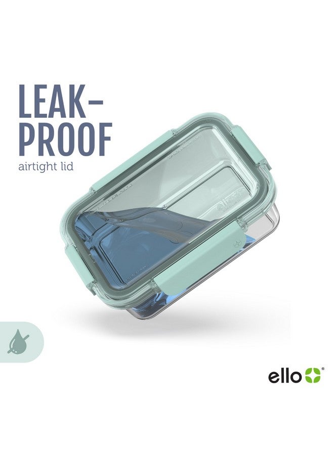 إلو مجموعة أدوات تحضير الطعام الزجاجية Ello Color Lock سعة 3.4 كوب، 10 قطع، عبوة من 5 قطع، حاويات تخزين طعام زجاجية مانعة للتسرب مع أغطية بلاستيكية محكمة الغلق وخالية من مادة BPA، آمنة للاستخدام في غسالة الأطباق والميكروويف والفريزر، لون بنفسجي - Image 4