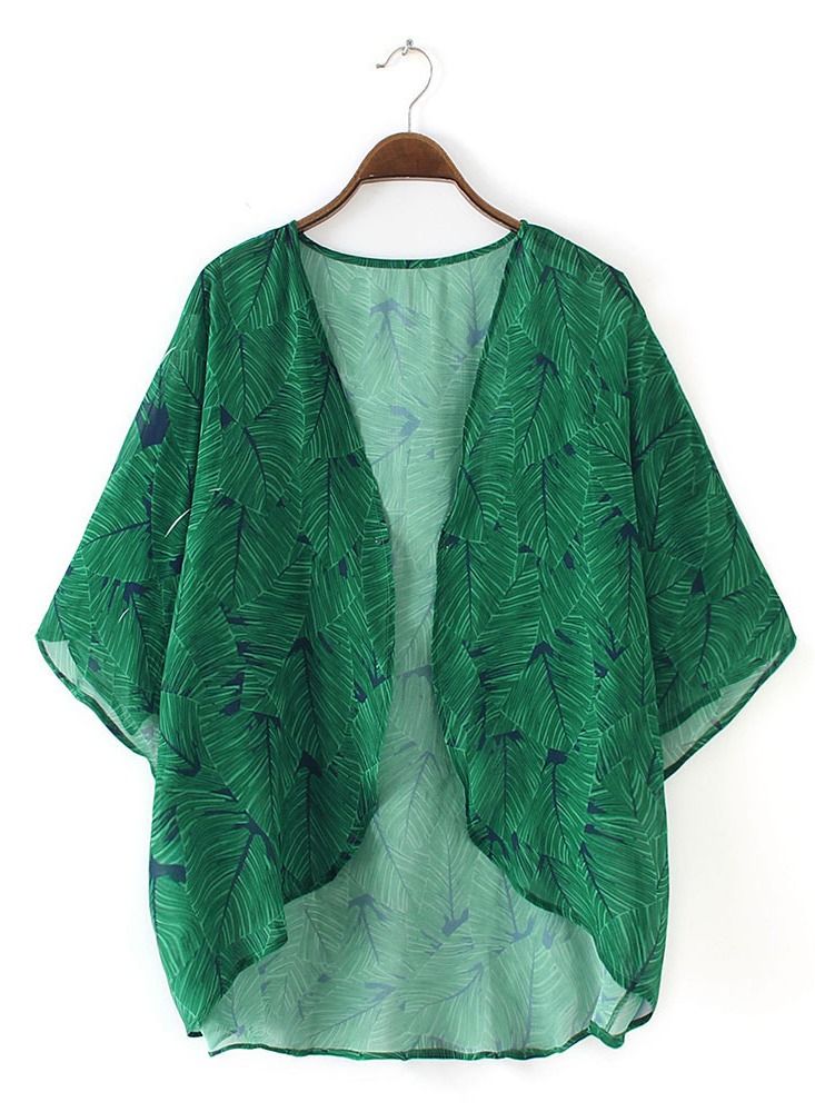 Loquat Floral Printed Loose Bikini Cover Up - Image 1