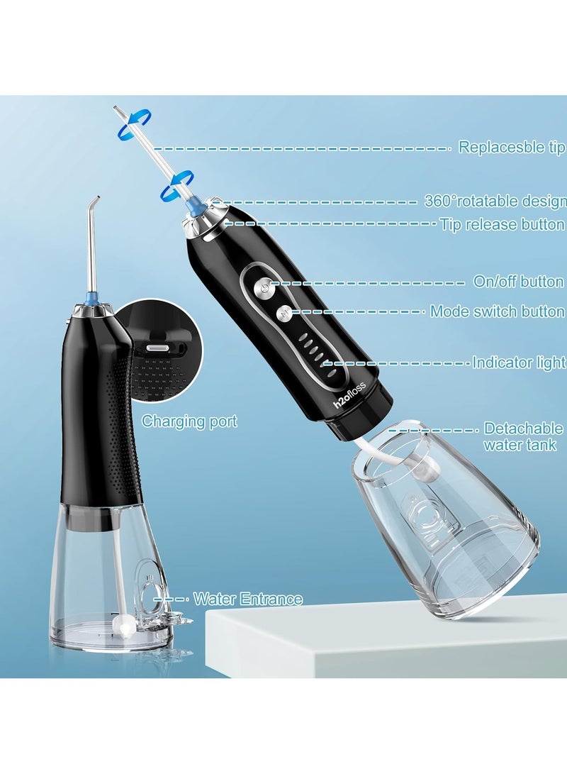 H2ofloss Water Flosser Professional Cordless Dental Oral Irrigator - Portable and Rechargeable IPX7 Waterproof Water Flossing for Teeth Cleaning - Image 3