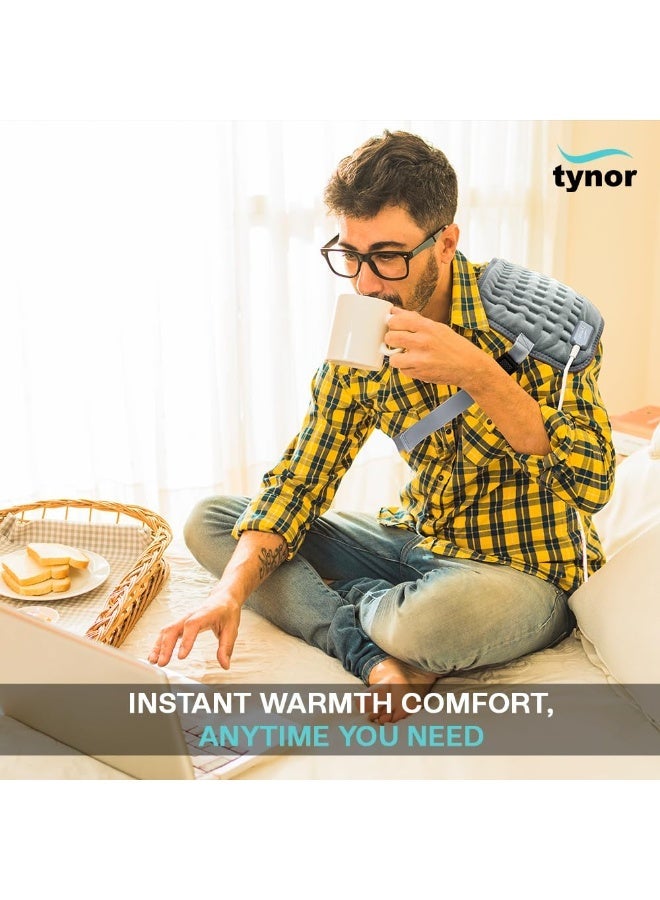 تاينور وسادة التدفئة من Tynor، لتسكين الآلام وتوفير الراحة | إعدادات درجة حرارة قابلة للتعديل (رمادي، مقاس XL، قطعة واحدة) - Image 3