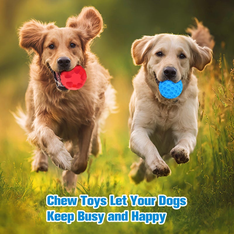 TROUSKAIG 2 Pack Indestructible Dog Toy Balls for Aggressive Chewers, Interactive 3.15â€Squeaky Dog Balls and 3.54â€Treat Dispensing Ball to Keep Them Busy, Chew Toys for Large Dogs, Enrichment Toy - Image 5