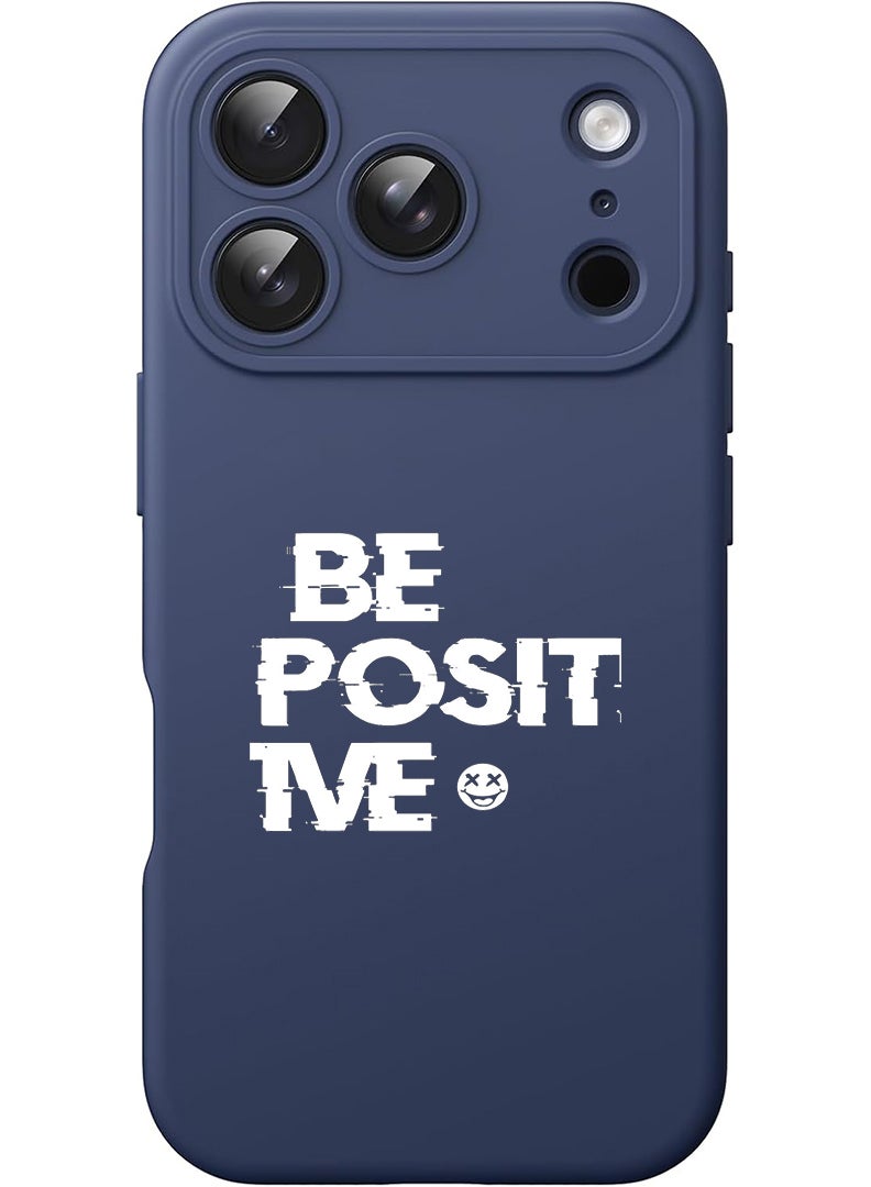 Theodor Protective Slim Fit Case Liquid Silicone Cover with Full Body Protection Anti-Scratch Shockproof Case For Apple iPhone 17 Pro Max (Blue) be positive - White - Image 1