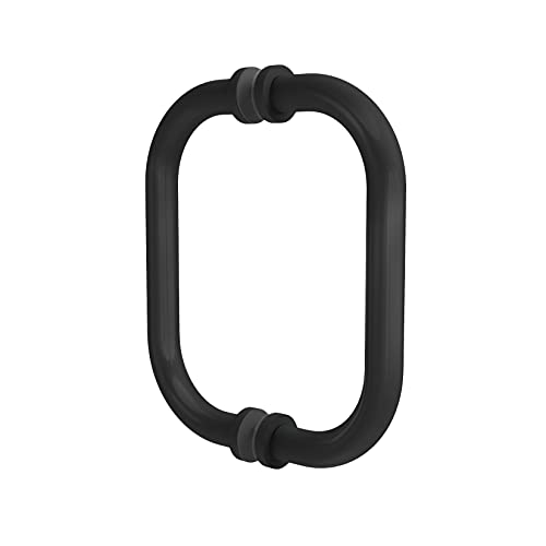 CKB 8" Shower Door Handle, Compatible with 1/4" (6mm) to 1/2" (12mm) Thick, Stainless Steel Double Side Door Pull, Matte Black - Image 4