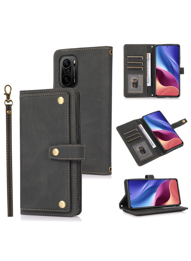 The Bros Case For Xiaomi Redmi K40 PU + TPU Horizontal Flip Leather Case with Holder & Card Slot & Wallet & Lanyard