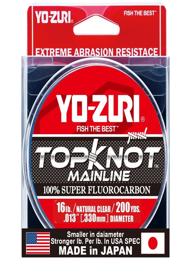 DUEL Yo-Zuri Topknot Fluorocarbon Mainline 200YD Spool 16LB, Natural Clear - Image 1