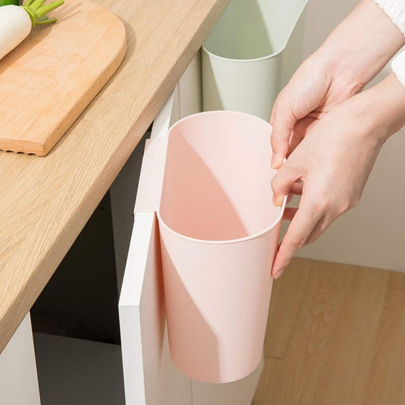 woobles Hanging Trash Can Garbage Basket: Kitchen Hanging Waste Bin Deskside Rubbish Can Under Sink Cabinet Trash Bucket for Kitchen Bathroom Pink - Image 3