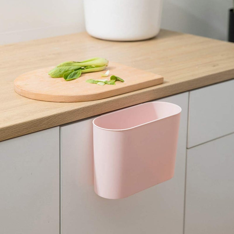 woobles Hanging Trash Can Garbage Basket: Kitchen Hanging Waste Bin Deskside Rubbish Can Under Sink Cabinet Trash Bucket for Kitchen Bathroom Pink - Image 2