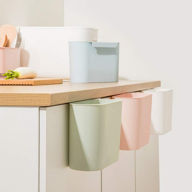 woobles Hanging Trash Can Garbage Basket: Kitchen Hanging Waste Bin Deskside Rubbish Can Under Sink Cabinet Trash Bucket for Kitchen Bathroom Pink - Image 4
