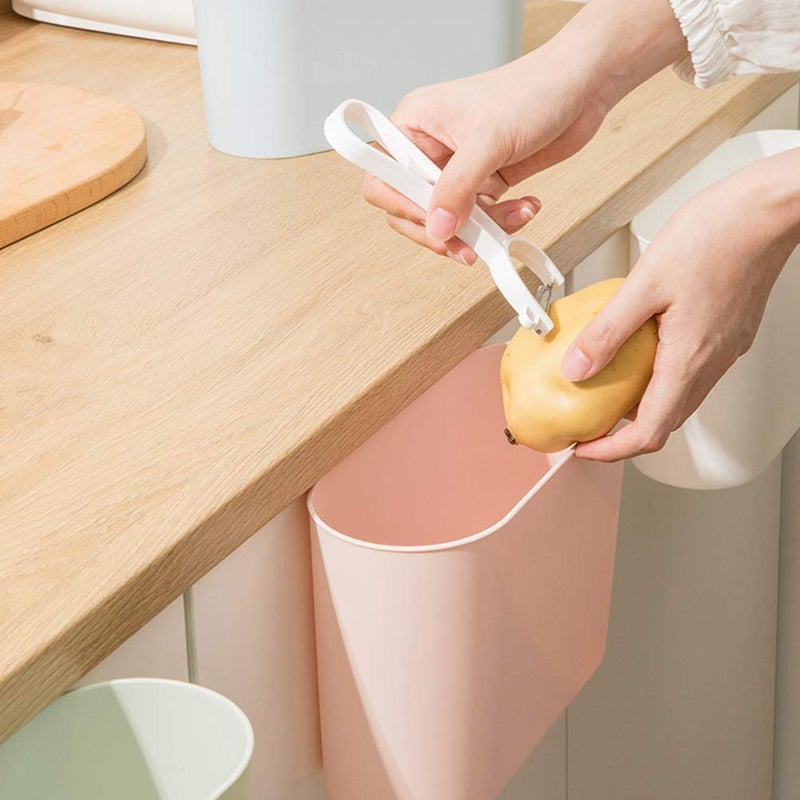 woobles Hanging Trash Can Garbage Basket: Kitchen Hanging Waste Bin Deskside Rubbish Can Under Sink Cabinet Trash Bucket for Kitchen Bathroom Pink - Image 5