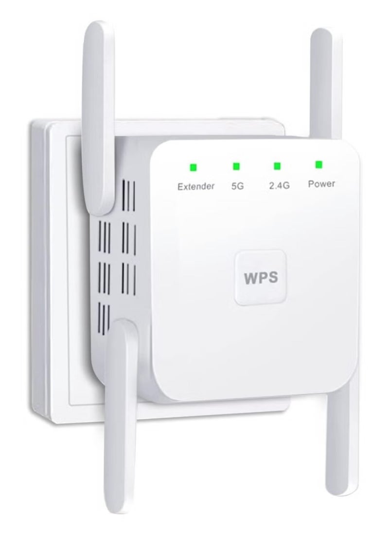 Anmi Anmi WiFi Extender 2.4G/5G Dual Band Repeater, Speed 1200Mbps with Ethernet Port White 