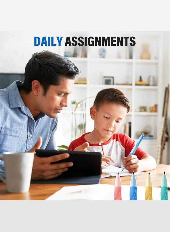 مايا ٤ أقلام رصاص أوتوماتيكية بقبضة تصحيحية، أقلام رصاص ميكانيكية مع عبوات إعادة تعبئة الرصاص وممحاة، لتدريب المبتدئين على تصحيح وضعية الكتابة - Image 5