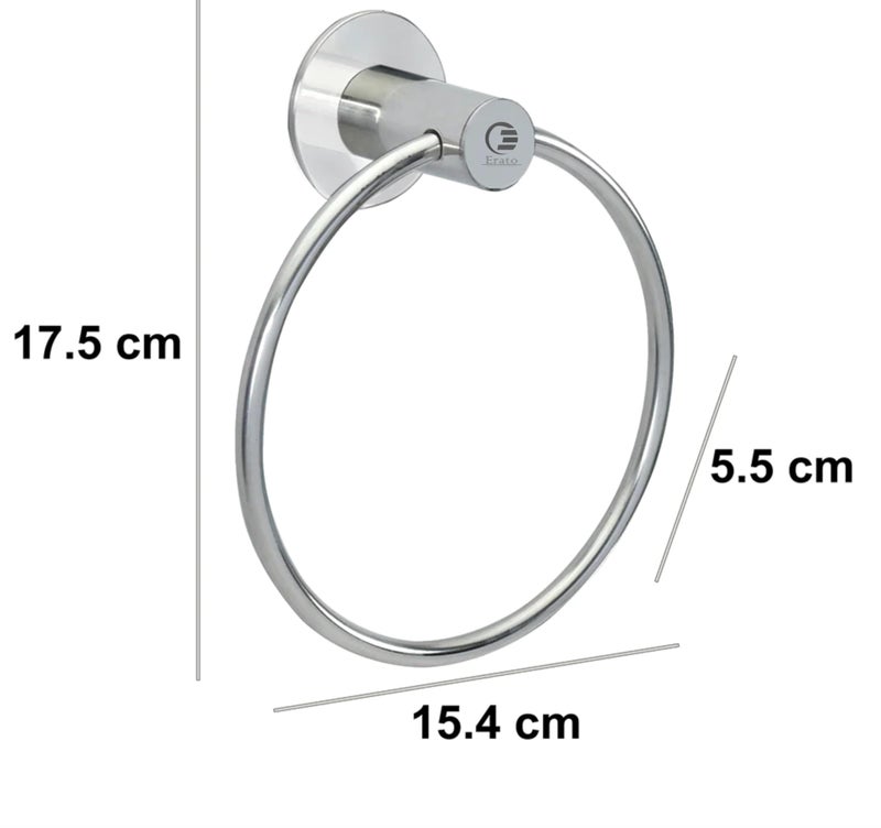 ERATO™ Wall Mount Hand Towel Ring Holder for Kitchen Bathroom/Wash Basin Towel Holder Ring (Stainless Steel, Pack of 3) - Image 3
