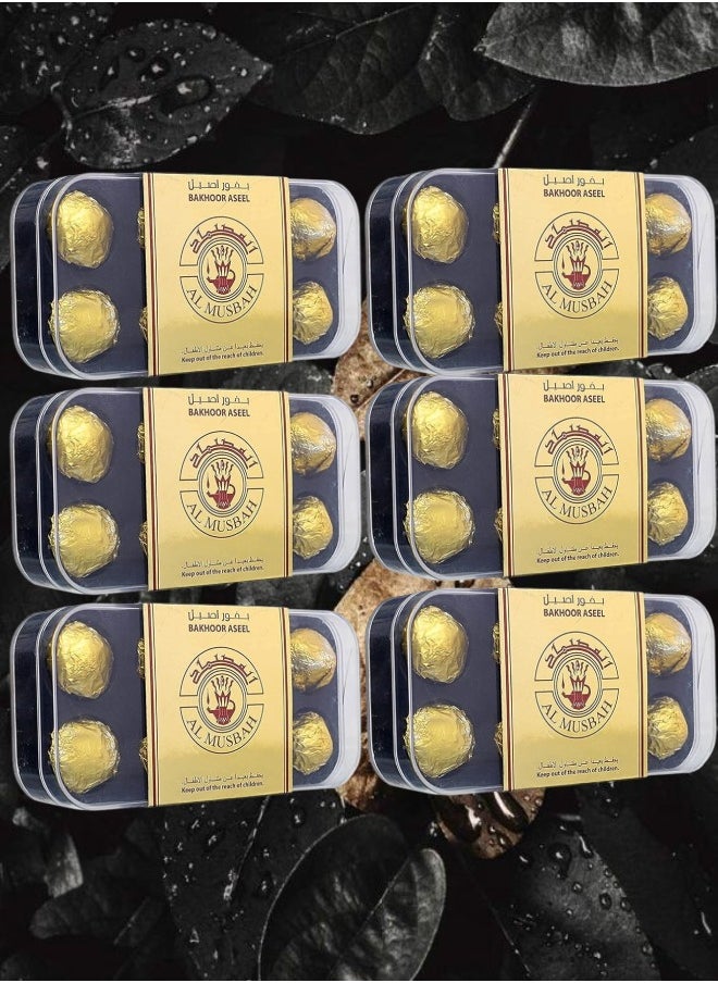 almusbah perfumes 6 Box Bakhoor Aseel Al Musbah 40g 