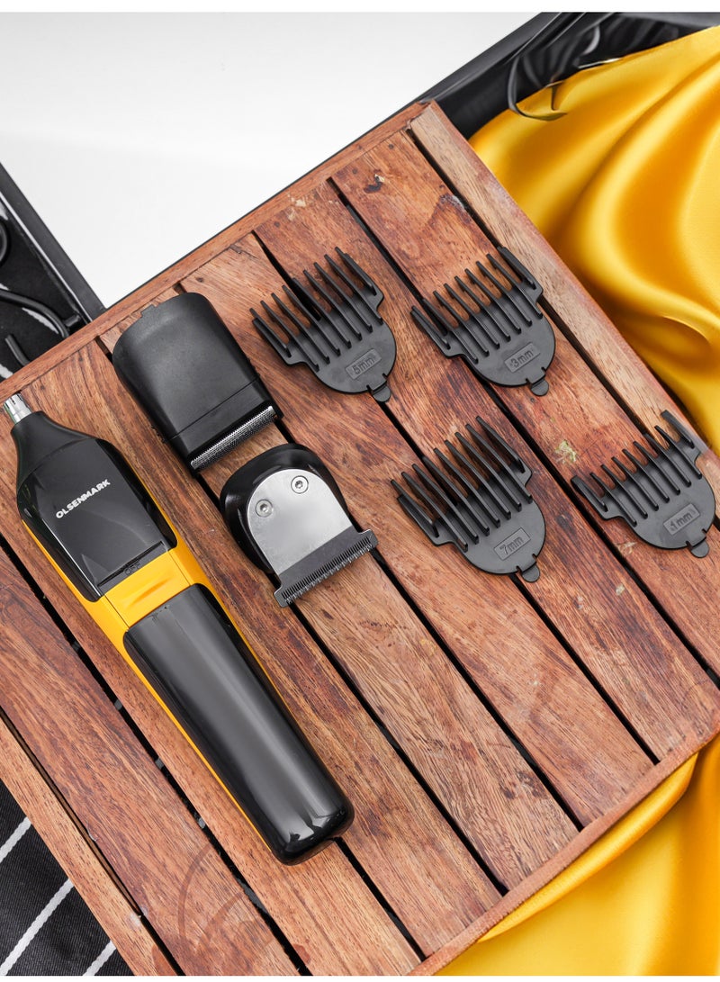 Olsenmark 3-in-1 Men's Grooming Set- OMTR4114, Foil Shaver, Nose and T-Blade Hair Trimmer, Professional Metal Motor, Works 120 Minutes - Image 2