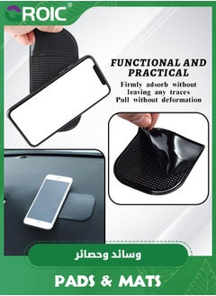 GROIC 10Pcs Car Dashboard Non Slip Mat, Removable and Traceless Anti Slip Gel Pad with Strong Adhesive, Universal Car dashboard Accessories for Holding Cell Phone Sunglasses Coins Keys  - Image 3
