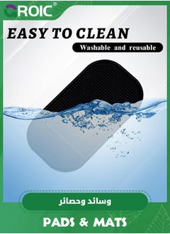 GROIC 10Pcs Car Dashboard Non Slip Mat, Removable and Traceless Anti Slip Gel Pad with Strong Adhesive, Universal Car dashboard Accessories for Holding Cell Phone Sunglasses Coins Keys  - Image 4