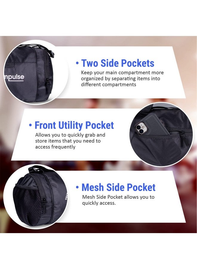 Vector X Gym Duffel 26L Sports Bag for Men and Women Polyester | Large Compartment | Front Utility Pocket | Mesh Side Pocket | Durable Base | Adjustable Shoulder Strap Travel Bag (Impulse, Black) - Image 5