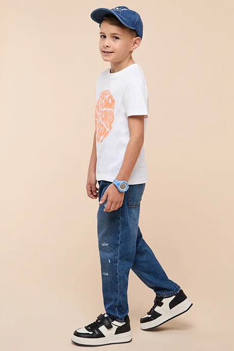 R&B Washed Relaxed Jeans with Button Closure