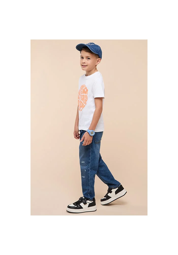 أر أند بي Washed Relaxed Jeans with Button Closure
