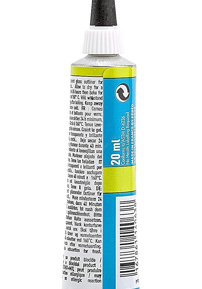 Pebeo Vitrea 160 Glass Paint Outliner - 20 ml Tube in Turquoise - Image 2