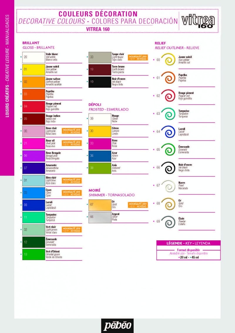 Pebeo Vitrea 160 Glass Paint Outliner - 20 ml Tube in Turquoise - Image 4