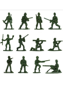 HAPTIME 100-Piece Green Toy Soldiers - 12 Poses, Detailed And Balanced Mini Army Men - Perfect For Pretend Play, Educational Projects, Cake Decorations, And Military-Themed Parties - 1 Inches Tall  - Image 1