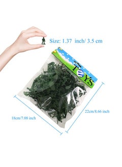 HAPTIME 100-Piece Green Toy Soldiers - 12 Poses, Detailed And Balanced Mini Army Men - Perfect For Pretend Play, Educational Projects, Cake Decorations, And Military-Themed Parties - 1 Inches Tall  - Image 3