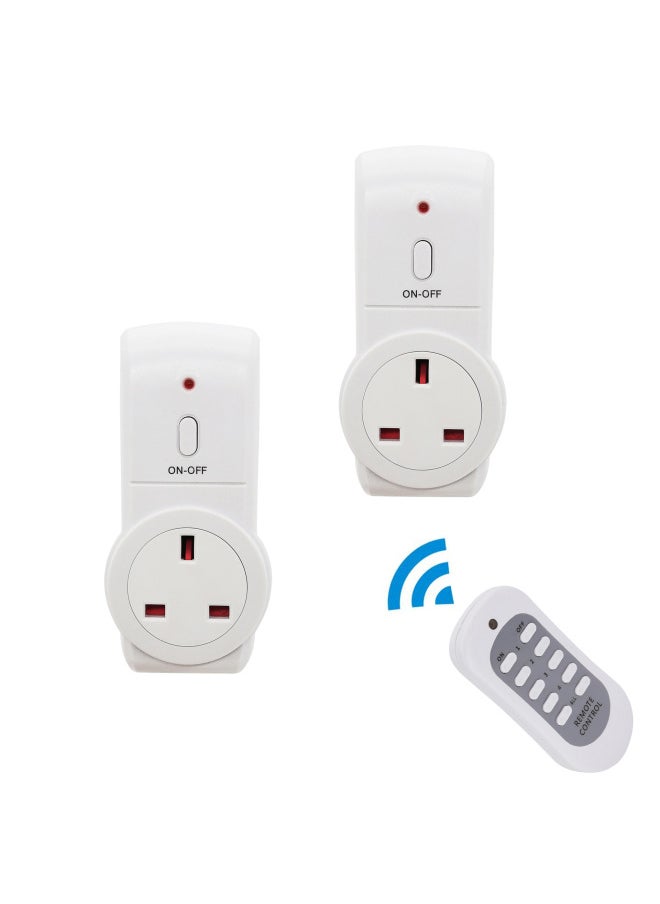 British Plug Smart Through-wall Wireless Remote Control Socket Kitchen Home Socket Wireless Remote Control Socket-Color:1 Socket Plus 1 Remote Control-uk