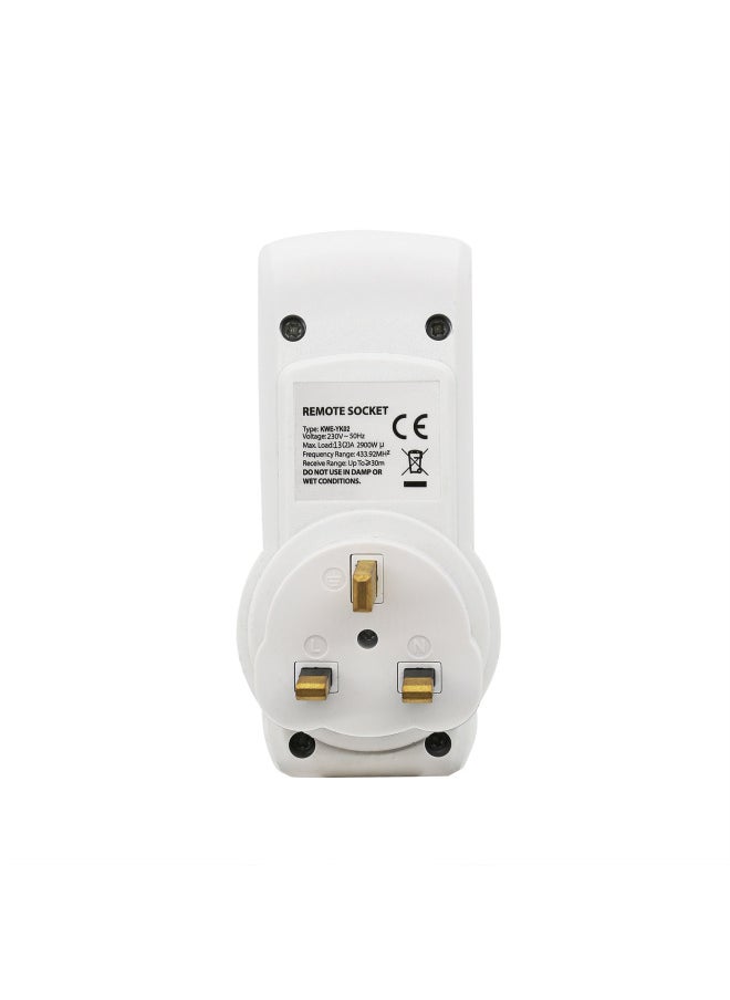 British Plug Smart Through-wall Wireless Remote Control Socket Kitchen Home Socket Wireless Remote Control Socket-Color:1 Socket Plus 1 Remote Control-uk