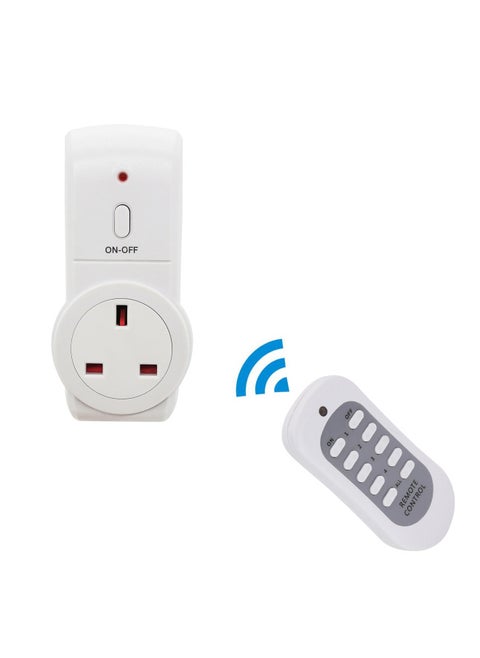 British Plug Smart Through-wall Wireless Remote Control Socket Kitchen Home Socket Wireless Remote Control Socket-Color:1 Socket Plus 1 Remote Control-uk