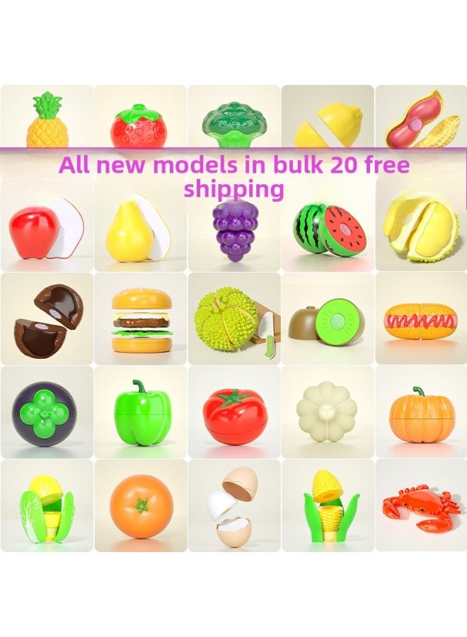 Vegetables In Bulk Cut Fruit Toys Children's Kitchen Cooking Toys Simulation Puzzle Play House Cut Play Toys-Color:Strawberry (thick) - Image 2