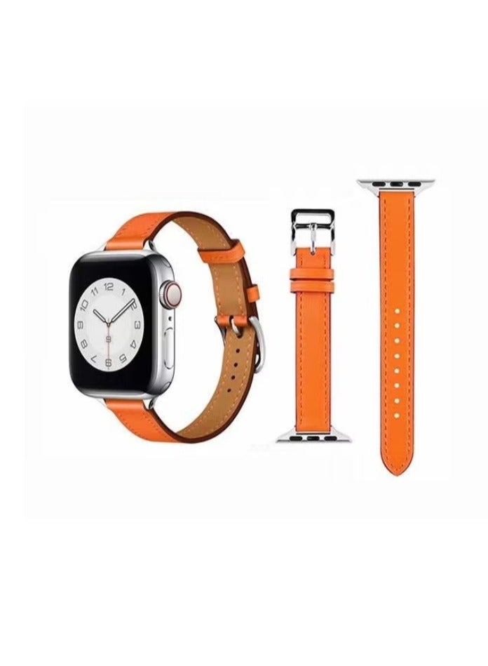 فيسوس Slim Replacement Band For Apple Watch Series 6/SE/5/4/3/2/1 Hermes Orange