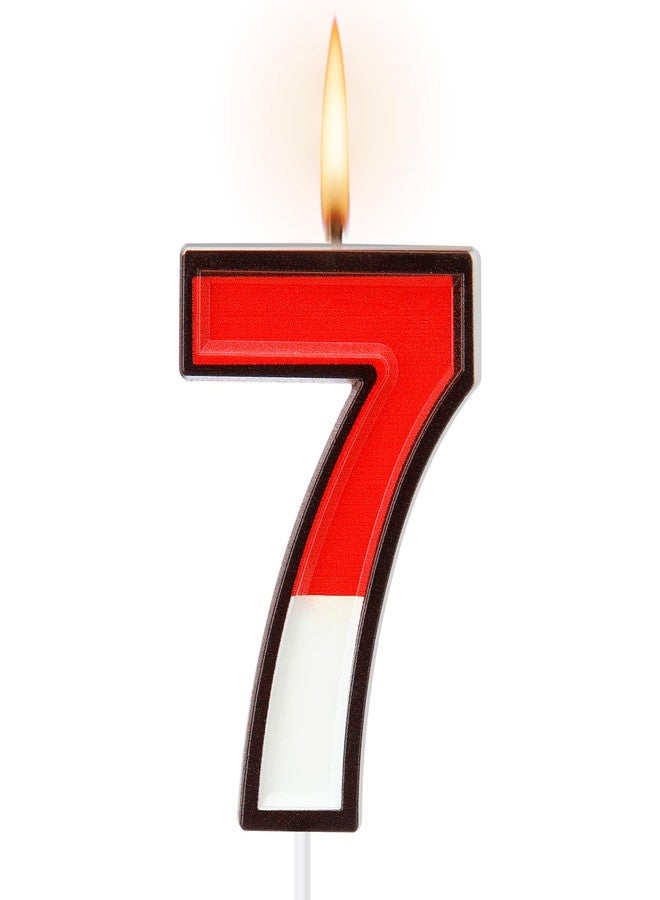 Conelist Cartoon Red and White Birthday Cake Candle Numeral Birthday Cake Topper for Animated Decoration Cartoon Party Supplies(Number 7) - Image 1