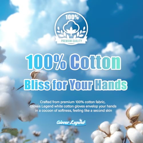 Gloves Legend 6 Pairs (12 Gloves) - Size XL 100% Cotton White Gloves For Work Safety Jewelry Coin Art Handling Inspection For Men - Image 4