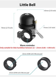 Excefore Bicycle Bell for Apple AirTag, Bike Mount with AirTag GPS Tracker Waterproof Classic Brass Holder Hides Air Tag Under Bike Bell Anti-Theft (Fits 0.87 to 1 Inch Bicycle Handlebars, Black)  - Image 3